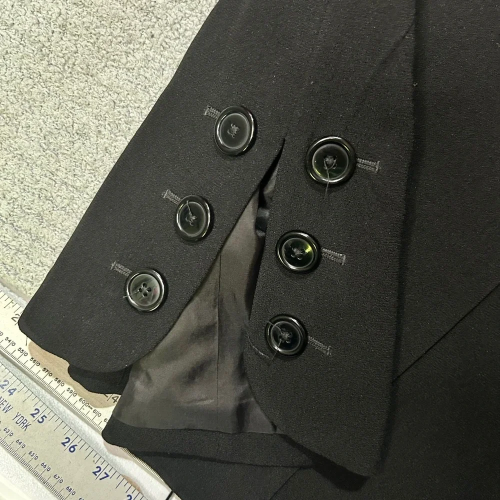 Zelda‎ Coat Vintage 90s Longline 12 Black Minimalist Dark Academia Evening